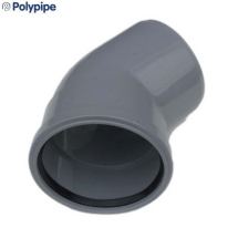 Polypipe 110mm 135 Deg Single Socket Ring Seal Bend Grey