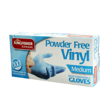 100 Pack of Blue Powder Free Vinyl Disposable Gloves Medium