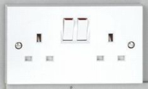 2 gang 13A Switched Socket - White