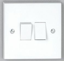 2 gang 2 way 10A Plate Switch - White