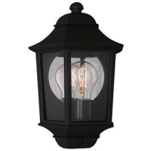 External Half Lantern Wall Light - Black