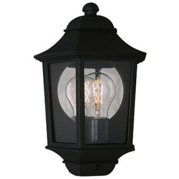 External Half Lantern Wall Light - Black
