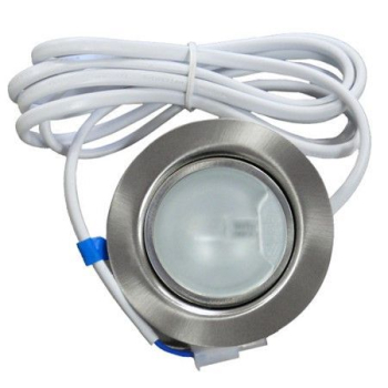 Recessed cabinet light 70mm matt chrome, 12v Recessed cabinet light 70mm matt chrome, 12v