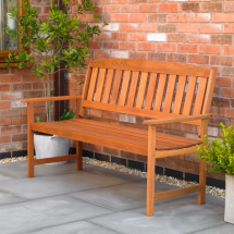 3 seater hardwood garden patio bench H95 L149 D68cm