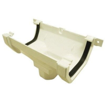 SQUARE LINE GUTTER OUTLET - WHITE