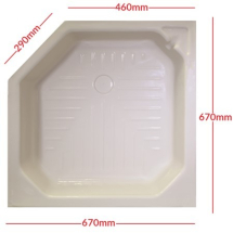 27inch X 27inch Angle Corner Shower Tray Skin in Soft Cream E0999A760