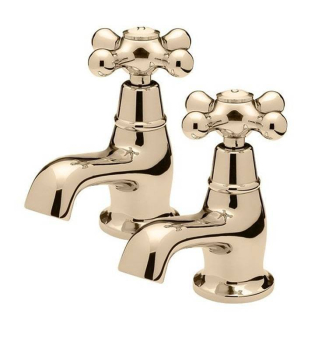 Pair of Antique Gold Plated Bath Taps Pair of Antique Gold Plated Bath Taps