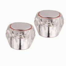 Pair of Clear Tap heads Hot & Cold