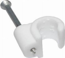 6 - 7mm Round White Coaxial Cable Clip - Box of 100